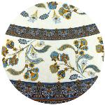 Round Cotton Provencal Tablecloth Blue "Bastide"