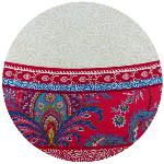 Round Cotton Provencal Tablecloth Raspberry "Haveli"