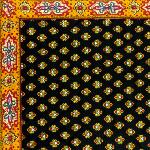 Black Provencal quilted table runner "Bastidin" 14x28 inch