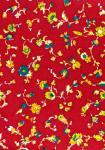 French Provencal Printed cotton Fabric Country Red