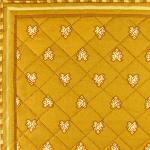 Ocher square quilted Table Mat "Roussillon" pattern 16x16"