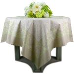 Square Cotton Tablecloth Beige/Green 69"X69" "Campano"