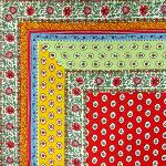 Square Cotton Tablecloth 63"X63" Red "Gordes" design