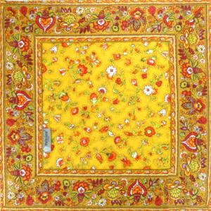 Square Quilted Table Mat Yellow "Country" 30x30