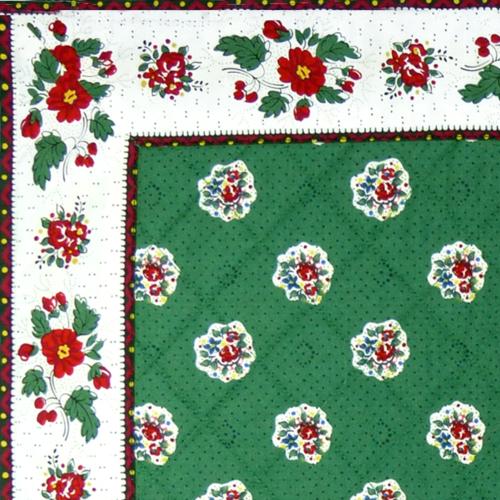 Quilted Green Cotton placemat 15"x19", Maianenco pattern