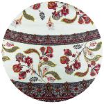 Round Cotton Provencal Tablecloth Red "Bastide"