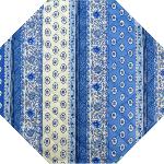 Blue Quilted octogonal placemat 14"x 14",  "Gordes" pattern