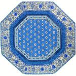 Blue Quilted octogonal placemat 14"x 14",  "Gordes" pattern