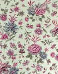 French Provencal Printed cotton Fabric Boutis Ecru