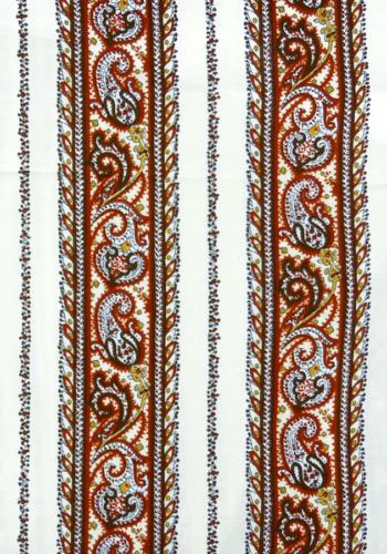 "Brown Cashmere" Provencal Printed Border stripe Fabric