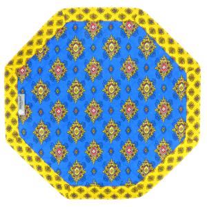 Octogonal Reversible Quilted Cotton Placemat Blue "Batiste”