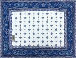 White Quilted placemat 14"x18", "Calissons" design
