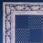 Provencal Rectangle Cotton Tablecloth Blue/White "Vaccares
