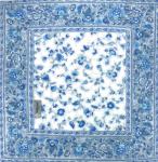 Square Quilted Table Mat White/Blue "Country