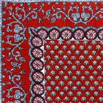 Red Quilted cotton placemat 14"x 18",  "Dentelle" pattern