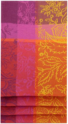 Set of 4 Jacquard Dishtowels 22x31" Yellow Colombes pattern