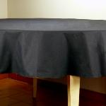 Provencal Round Cotton Tablecloth plain Black 79 inches