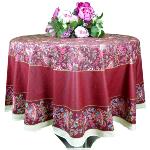 Round Coated Cotton Tablecloth Cassis "Colombes"