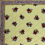 Beige Provencal quilted table runner "Flowers" 14x28 inch