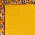 Reversible Placemat plain Yellow and "Blue Lotus" design