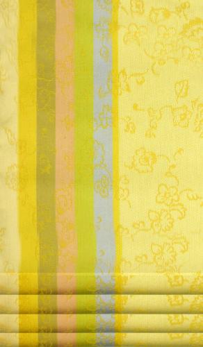 Set of 4 Jacquard Dishtowels 22x31" Yellow Country pattern