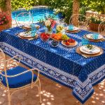 Rectangle Cotton Tablecloth Blue 59"X98,5" "Vaccarès