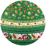 Round Cotton Tablecloth Green "Floral"