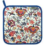Quilted Potholder Provencal design White Colombes