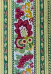 “Green Floral”, French Border Stripe Fabric 67