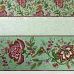 Rectangle <B>Coated</B> Cotton Tablecloth 61X79" Mint "Colombes" design