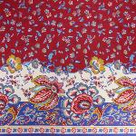 Rectangle <B>Coated</B> Cotton Tablecloth 61X79" Garnet "Country" design