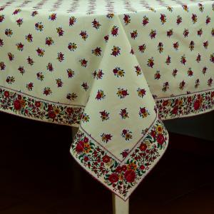 Provencal Square Tablecloth Beige "Flowers" 59x59"