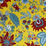 Provencal Square Cotton Tablecloth 69"X69" Ocher Yellow "Bambou" 