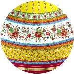 Round Provencal Tablecloth 71'' Yellow "Gordes"