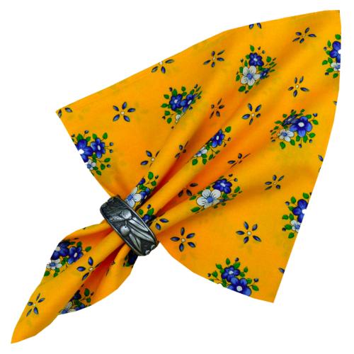 Yellow Napkin, Provencal design "Farandole", 100% pure cotton