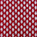 Red Napkin, Provencal design "Lotus", 100% pure cotton