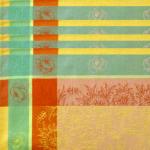 Set of 4 Yellow French Jacquard Placemat with Yellow Epis
