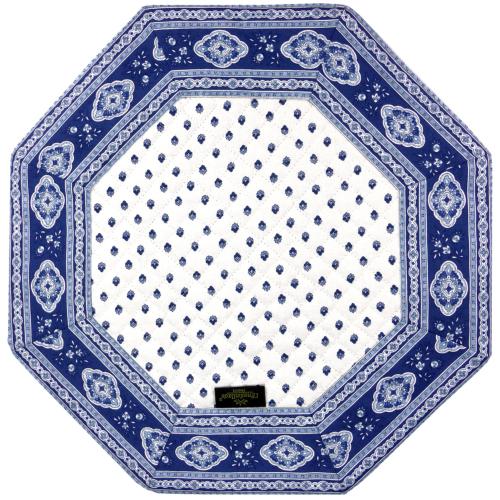 White Octogonal Provencal Quilted placemat "Esterel" design