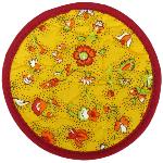 Cotton Quilted Yellow/Red coaster Country design