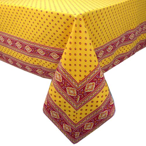 Yellow Rectangle Tablecloth 63X79" "Esterel" pattern