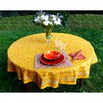 Provencal Round Cotton Tablecloth yellow "Country