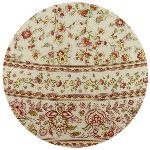 Round Cotton Tablecloth Beige "Country"