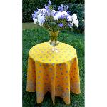 Provencal Round Cotton Tablecloth yellow "Farandole