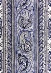 Galon Découpé Tissu 100% coton Laize 12 cm Blanc/Bleu "Cachemire