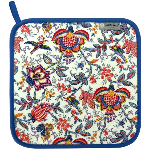 Quilted Potholder Provencal design White Colombes