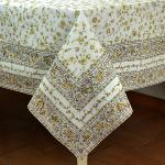 Provencal Rectangle Cotton Tablecloth Beige "Country" 63" x 79