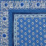 Blue Quilted cotton placemat 14"x 18",  "Gordes" pattern
