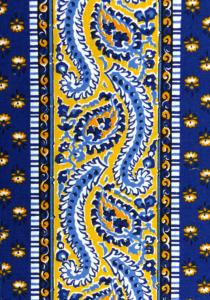 Blue/Yellow Comet”, Provencal cotton fabric precut stripe 4,4