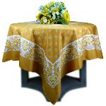 Square Cotton Tablecloth Yellow Ochre 69"X69" "Campano"