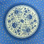 Round Provencal Cotton Tablecloth 71'' Blue "Gordes"
